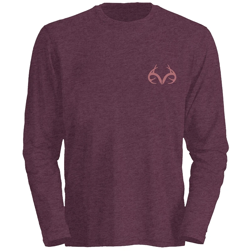 Realtree Women's Floral Deer Head Long Sleeve Graphic T-shirt