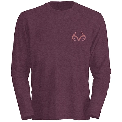 Realtree Women's Floral Deer Head Long Sleeve Graphic T-shirt