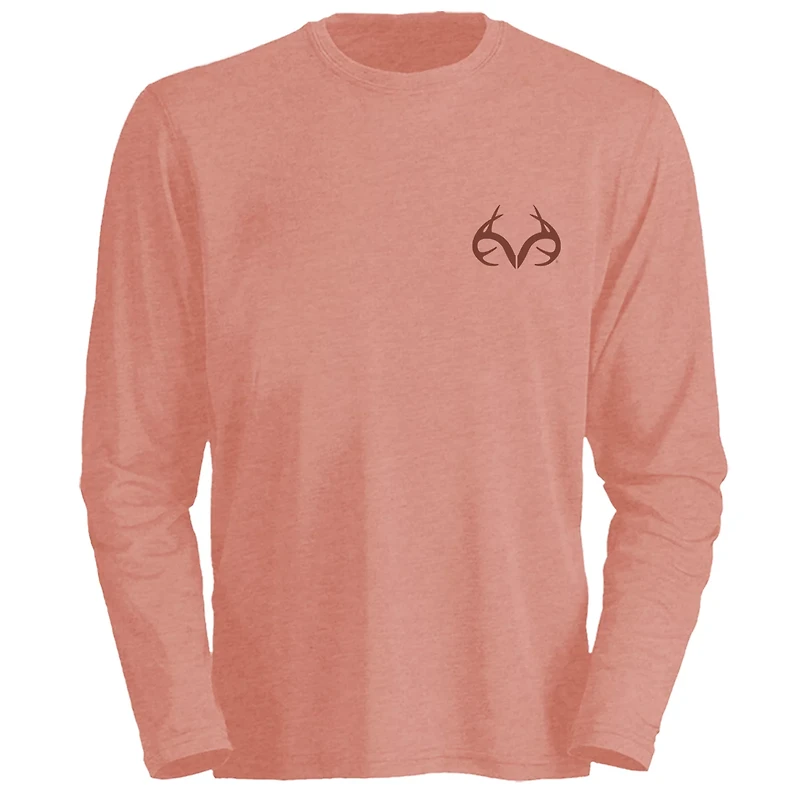 Realtree Women's Sunflower Flag Long Sleeve Graphic T-shirt