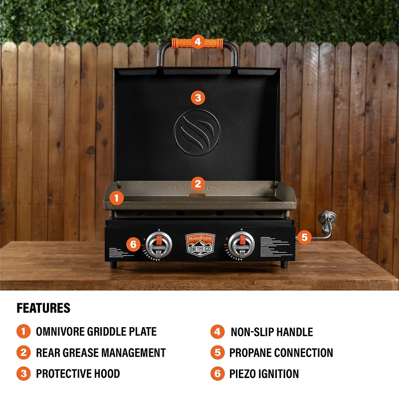 Blackstone On The Go 22 in Tabletop Griddle with Hood