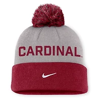 Nike Cardinal Stanford Cardinal Primetime Peak Cuffed Knit Hat with Pom