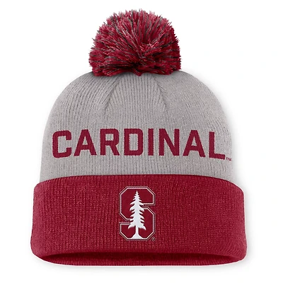 Nike Cardinal Stanford Cardinal Primetime Peak Cuffed Knit Hat with Pom