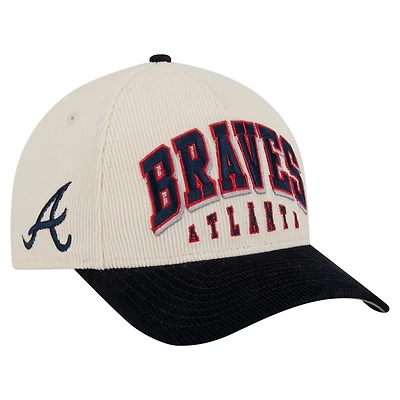 New Era Navy Atlanta Braves Sided Corduroy 9FORTY A-Frame Adjustable Hat