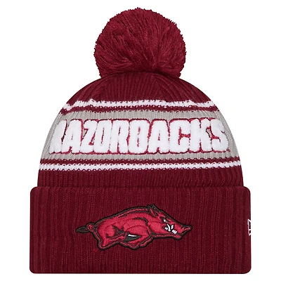 New Era Arkansas Razorbacks Bold Cuffed Knit Hat with Pom