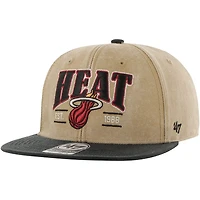 '47 /Black Miami Heat Chilmark Captain Snapback Hat
