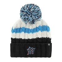 '47 /Black Miami Marlins Ashfield Cuffed Knit Hat with Pom