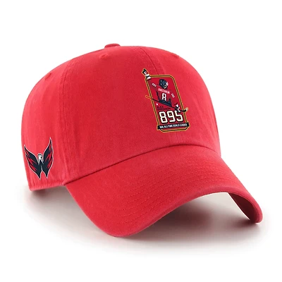 '47 Alexander Ovechkin Washington Capitals 895 Most Goals of All Time Clean Up Adjustable Hat