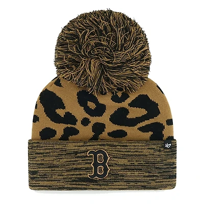 '47 Boston Sox Leopard Rosette Cuffed Knit Hat with Pom