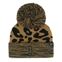 '47 Boston Sox Leopard Rosette Cuffed Knit Hat with Pom