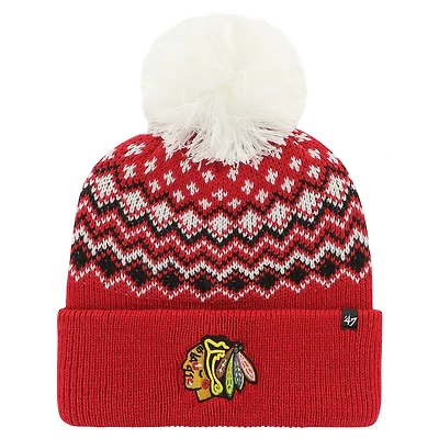 '47 Chicago Blackhawks Elsa Cuffed Knit Hat with Pom