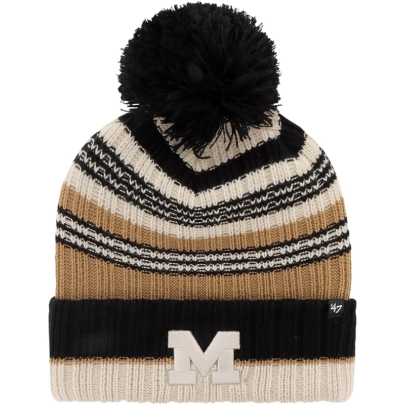 '47 Michigan Wolverines Barista Cuffed Knit Hat with Pom