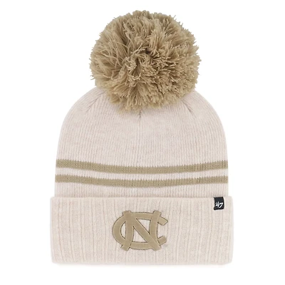 '47 North Carolina Tar Heels Core  Inline Latte Cuffed Knit Hat with Pom