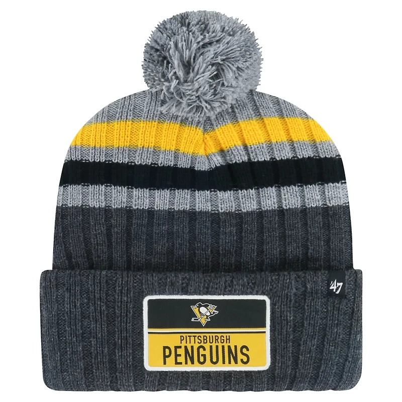 '47 Pittsburgh Penguins Stack Patch Cuffed Knit Hat with Pom