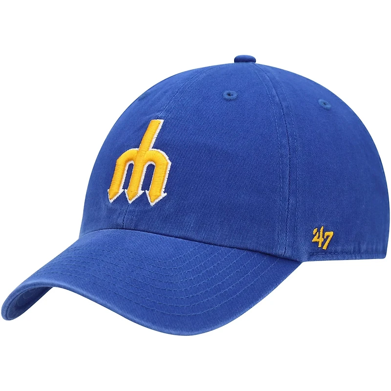 '47 Seattle Mariners 1977 Logo Cooperstown Collection Clean Up Adjustable Hat