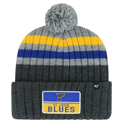 '47 St Louis Blues Stack Patch Cuffed Knit Hat with Pom