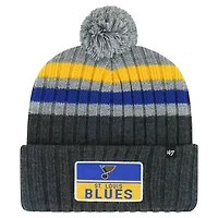'47 St Louis Blues Stack Patch Cuffed Knit Hat with Pom