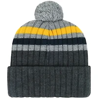 '47 West Virginia Mountaineers Stack Striped Cuffed Knit Hat with Pom