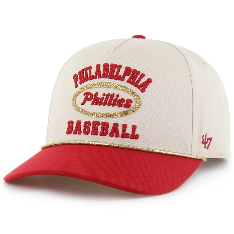 '47 x Stoney Clover Lane Red Philadelphia Phillies Glitter Rope Hitch Adjustable Hat