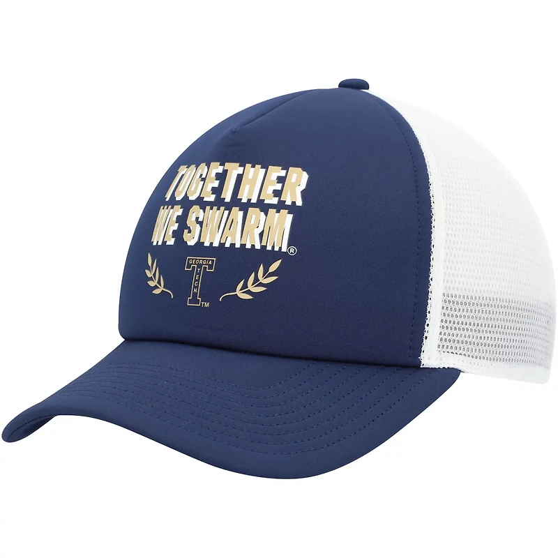 adidas Georgia Tech Yellow Jackets Phrase Foam Front Trucker Adjustable Hat