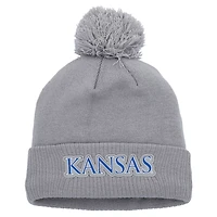 adidas Kansas Jayhawks 2023 Sideline COLDRDY Cuffed Knit Hat with Pom