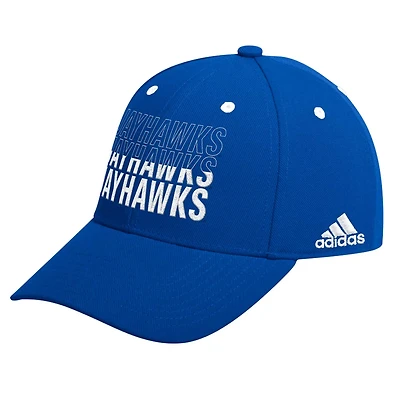 adidas Kansas Jayhawks Seasonal Half Font Adjustable Hat