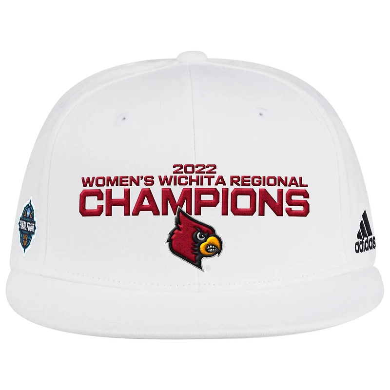 adidas Louisville Cardinals 2022 NCAA Basketball March Madness Final Four Regional Champions Locker Room Adjustable Hat