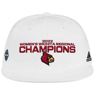 adidas Louisville Cardinals 2022 NCAA Basketball March Madness Final Four Regional Champions Locker Room Adjustable Hat