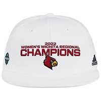 adidas Louisville Cardinals 2022 NCAA Basketball March Madness Final Four Regional Champions Locker Room Adjustable Hat