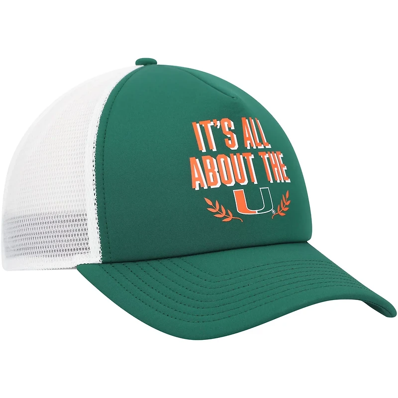 adidas Miami Hurricanes Phrase Foam Front Trucker Adjustable Hat