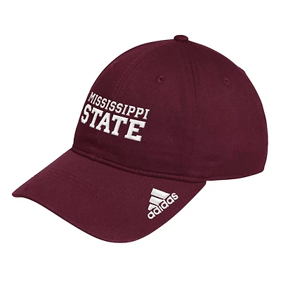 adidas Mississippi State Bulldogs Locker Room Wordmark Slouch Adjustable Hat