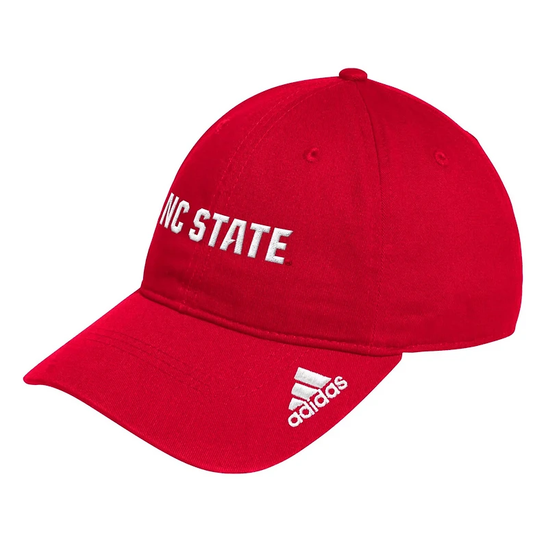 adidas NC State Wolfpack Locker Room Wordmark Slouch Adjustable Hat