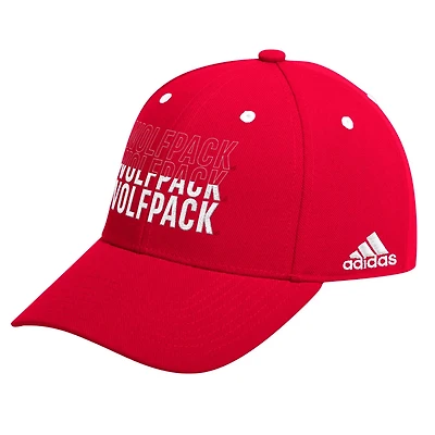 adidas NC State Wolfpack Seasonal Half Font Adjustable Hat