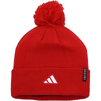 adidas Nebraska Huskers 2023 Sideline COLDRDY Cuffed Knit Hat with Pom
