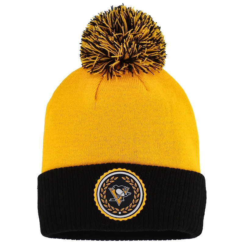 adidas Pittsburgh Penguins Laurel Cuffed Knit Hat with Pom