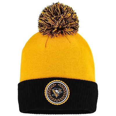 adidas Pittsburgh Penguins Laurel Cuffed Knit Hat with Pom