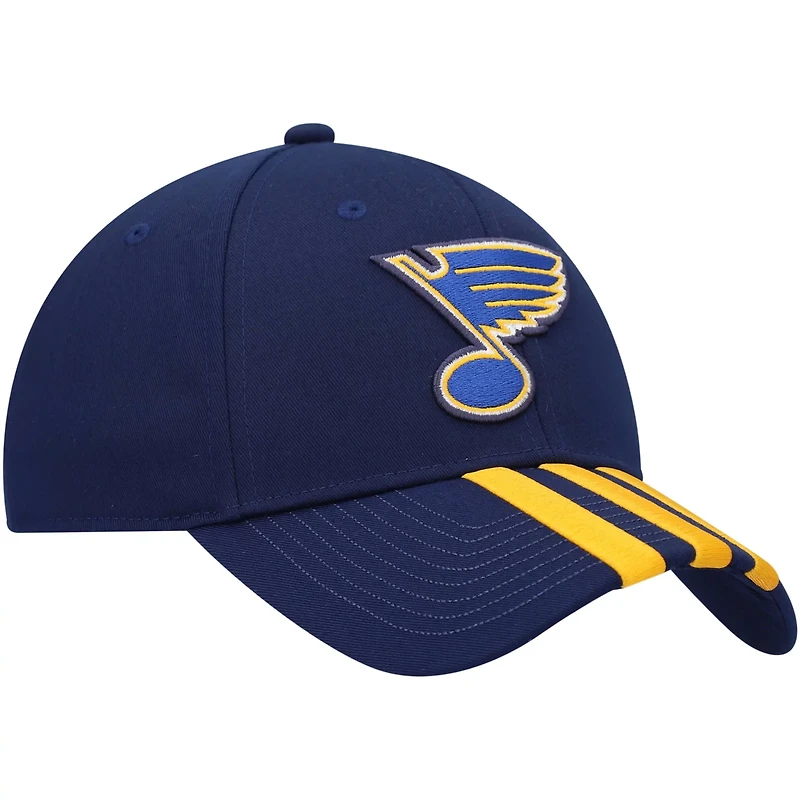 adidas St Louis Blues Locker Room Primegreen Three Stripe Adjustable Hat