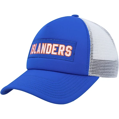 adidas White New York Islanders Team Plate Trucker Snapback Hat
