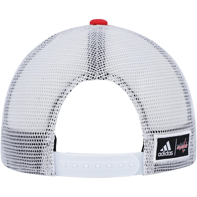 adidas White Washington Capitals Team Plate Trucker Snapback Hat
