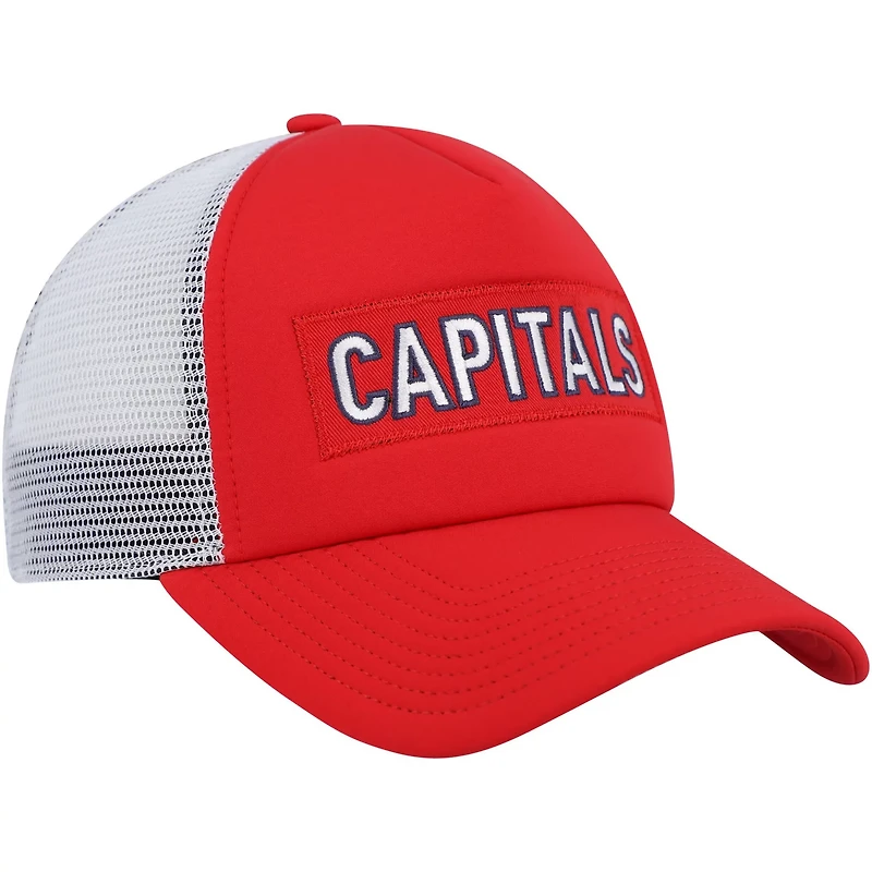 adidas White Washington Capitals Team Plate Trucker Snapback Hat