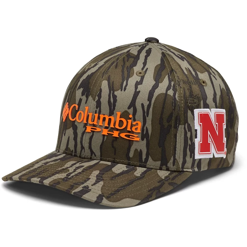 Columbia Mossy Oak Nebraska Huskers Bottomland Flex Hat