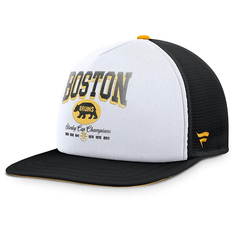 Fanatics Black Boston Bruins Decades Collection Foam Front Snapback Hat