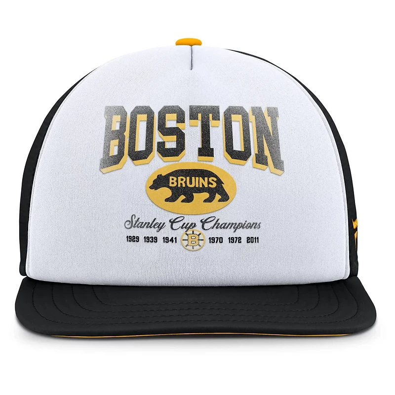 Fanatics Black Boston Bruins Decades Collection Foam Front Snapback Hat