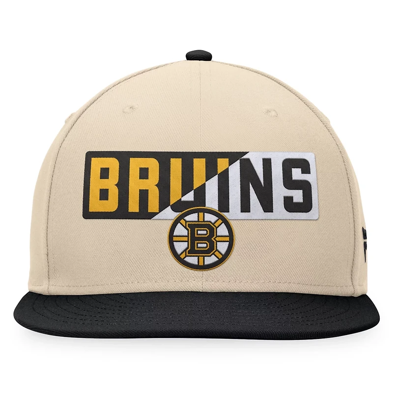 Fanatics Black Boston Bruins Goalaso Snapback Hat