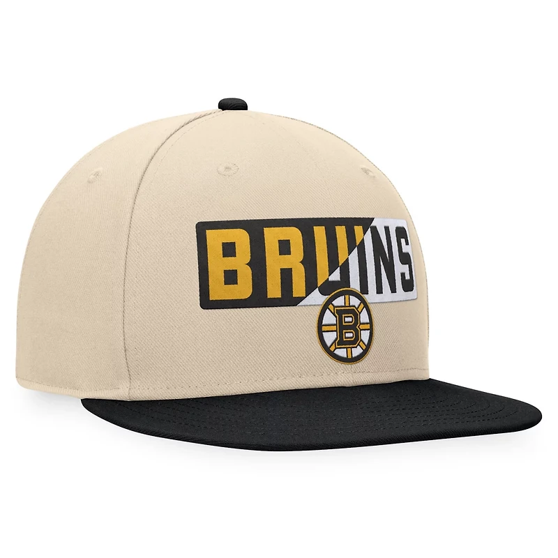 Fanatics Black Boston Bruins Goalaso Snapback Hat