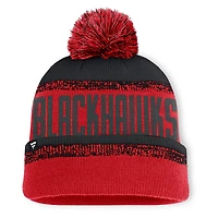 Fanatics Black Chicago Blackhawks Fundamentals Thrive Cuffed Knit Hat with Pom