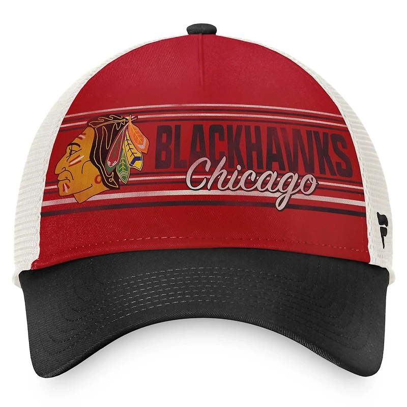 Fanatics /Black Chicago Blackhawks True Classic Retro Trucker Snapback Hat