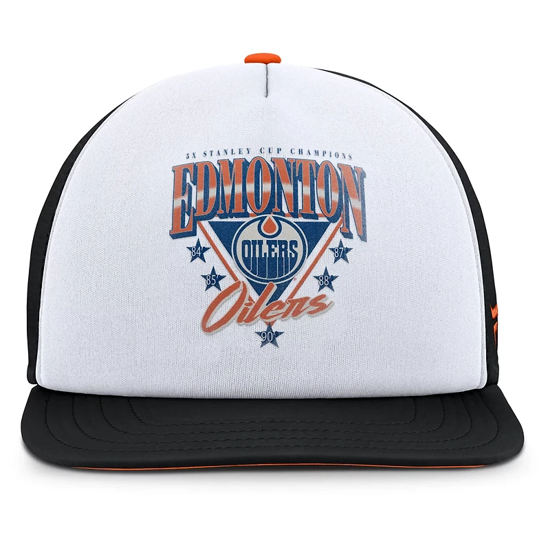 Fanatics Black Edmonton Oilers Decades Collection Foam Front Snapback Hat