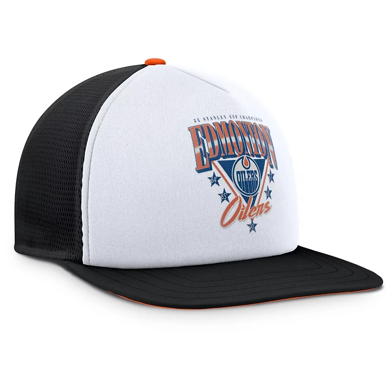 Fanatics Black Edmonton Oilers Decades Collection Foam Front Snapback Hat