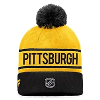 Fanatics /Black Pittsburgh Penguins Authentic Pro Alternate Logo Cuffed Knit Hat with Pom