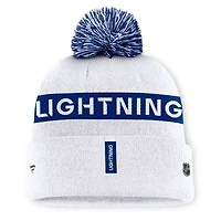Fanatics Blue Tampa Bay Lightning Authentic Pro Rink Cuffed Knit Hat with Pom